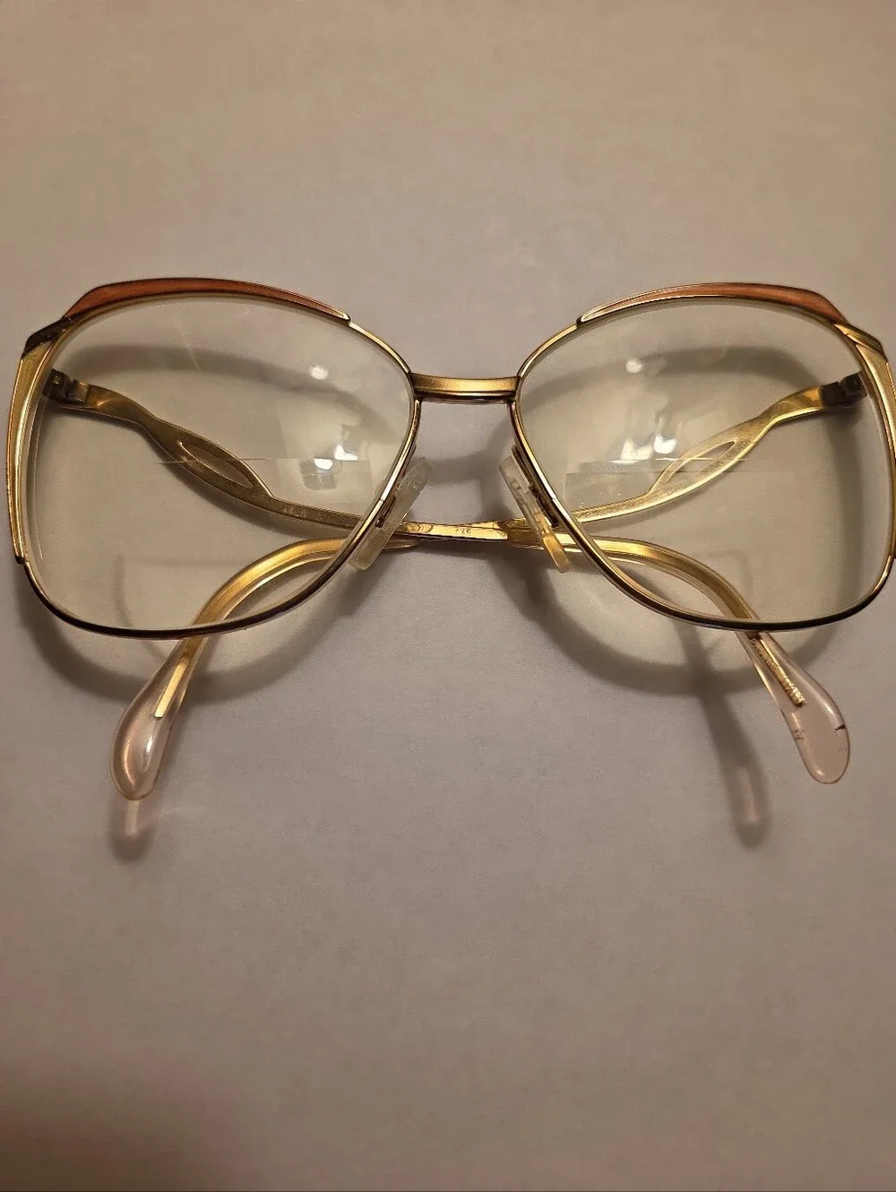 Vintage  LUXOTTICA ED  18kt Gold  bi-Focals Glasses AVANT GARDE  Dame  Pink Pear